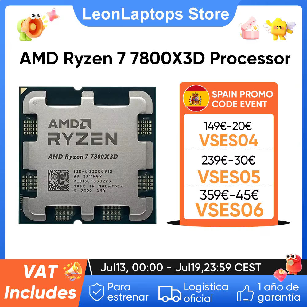 AMD RYZEN 7 7800X3D: POTENCIA 8 núcleos con gran CACHE