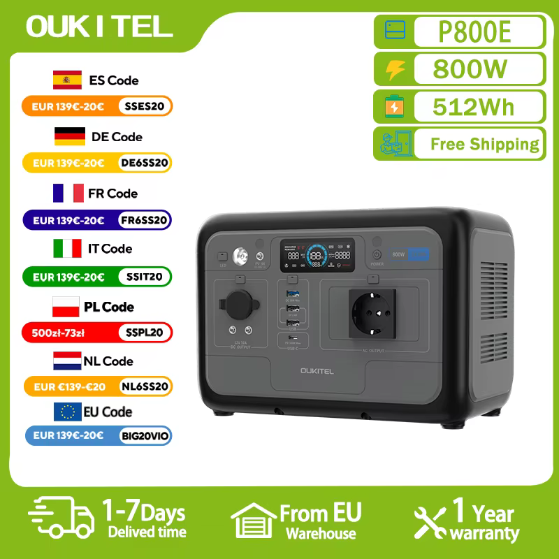 Estación PORTÁTIL OUKITEL P800E — Energía fiable y portátil
