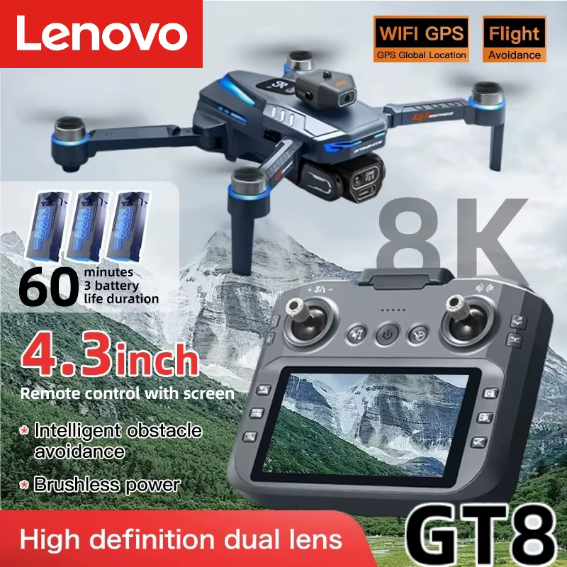 DRON LENOVO GT8 8K: VUELO ESTABLE Y DOBLE CÁMARA