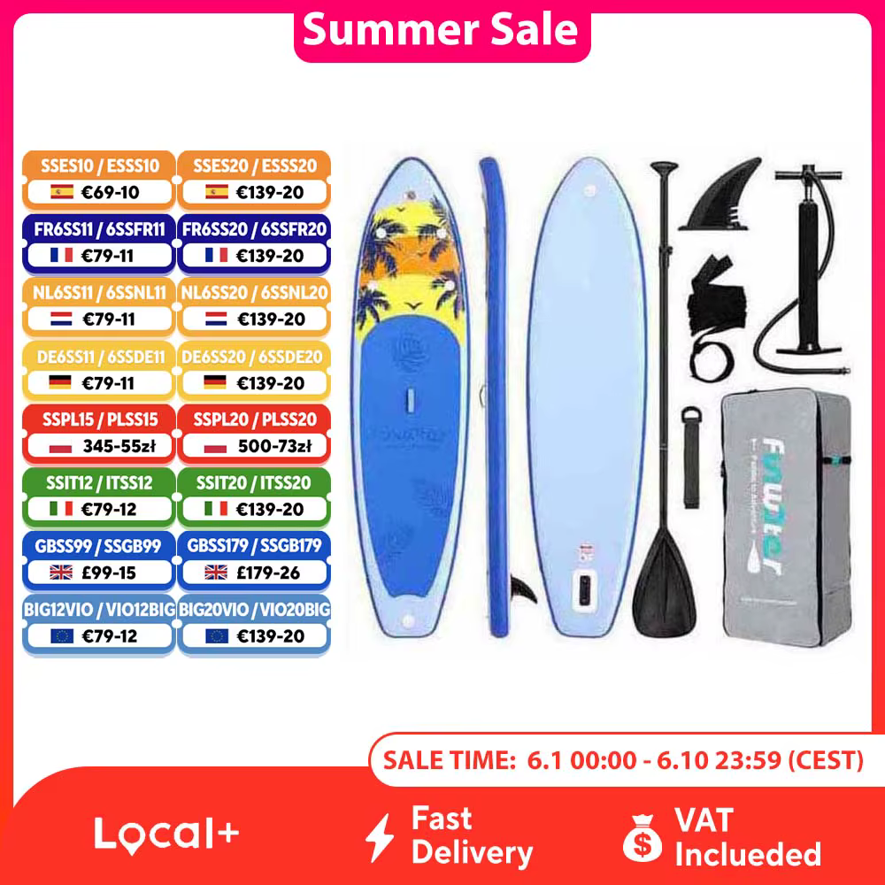 TABLA INFLABLE STAND UP PADDLE FUNWATER - ANTIDESLIZANTE