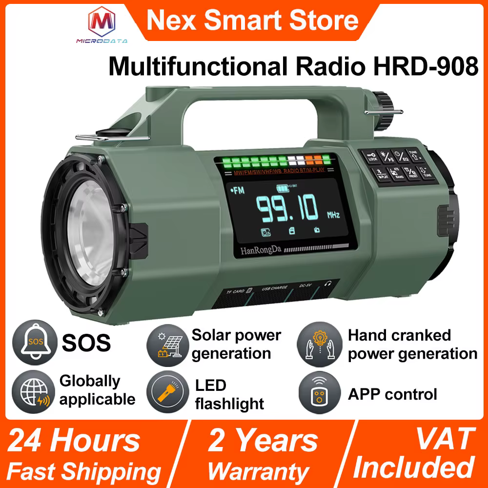 Radio de EMERGENCIA Multifunción con Linterna y Batería 5000mAh
