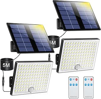 Lámparas solares exteriores con MANDO y 113 LED ¡Oferta!