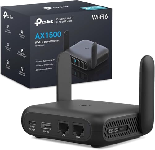 Router PORTÁTIL Wi‑Fi 6 AX1500 con VPN y Puerto Gigabit