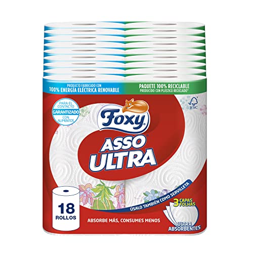 PACK AHORRO FOXy ASSO ULTRA 18 Rollos - ALTA ABSORCIÓN
