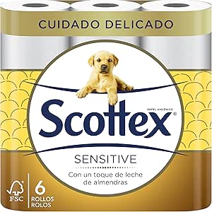 PAPEL HIGIÉNICO SENSITIVE Scottex 6 Rollos - SUAVE y DELICADO