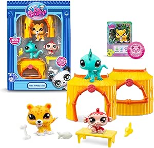 Littlest Pet Shop Tiki Jungle Set - ¡3 Mascotas Móviles!