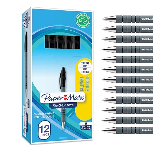 Pack 12 BOLÍGRAFOS Paper Mate Flexgrip Ultra - TRAZO SUAVE