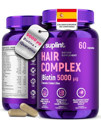 SUPLINT Vitaminas para el PELO: Biotina + MSM para Crecimiento Rápido