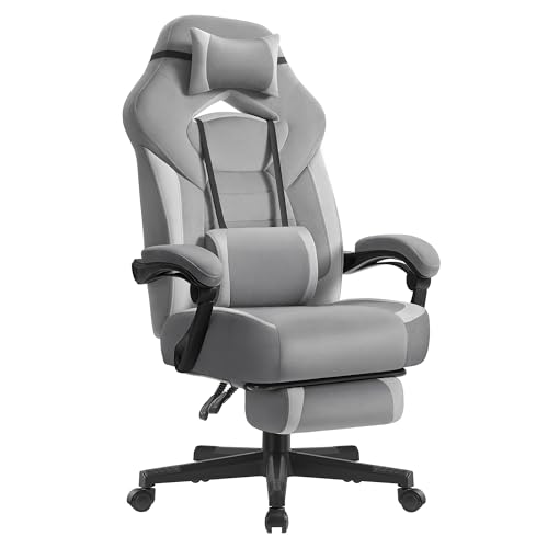 SILLA GAMING ergonómica con REPOSAPIÉS y soporte lumbar