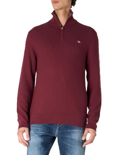 Suéter GANT HALF ZIP en ALGODÓN micro texturizado - ¡-49% ahorro!