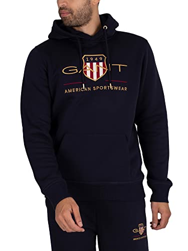 SUDADERA GANT Archive Shield con CAPUCHA — Gran descuento
