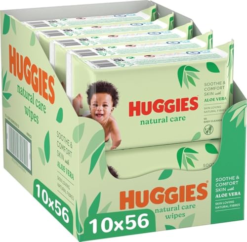 TOALLITAS HUGGIES NATURAL CARE con ALOE VERA — Pack ahorro 560 uds