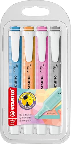 STABILO MARKER swing cool - Pack 4 COLORES para subrayar con estilo