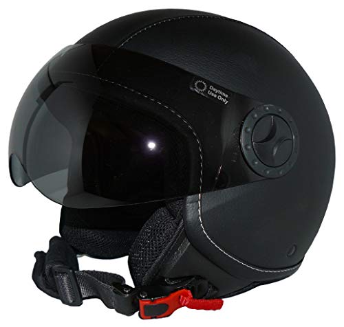 CASCO JET Negro Mate con 2 VISOR y máxima protección -41%