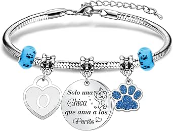 PULSERA PERRO PERSONALIZADA CON INICIAL Y CORAZÓN