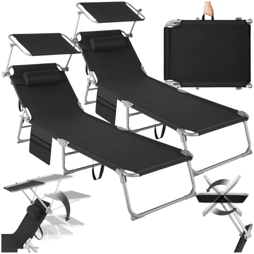 TUMBONAS PLEGABLES NEGRO: comodidad y protección para playa y jardín