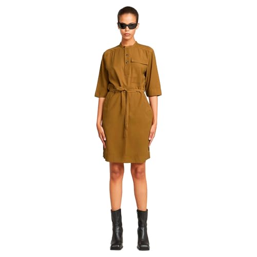 Vestido FLUIDO mostaza, estilo impecable con gran ahorro