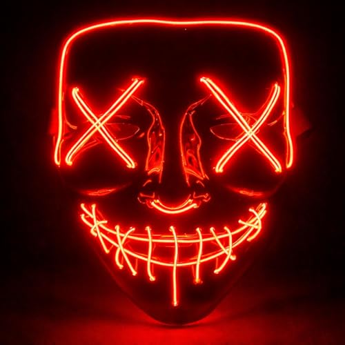 Máscara LED de terror ROJA con DESCUENTO