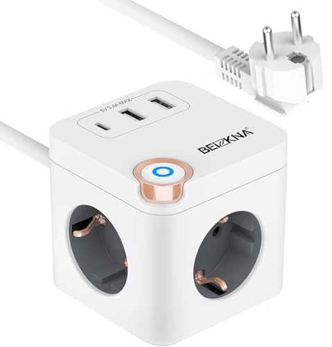 Regleta BEIZKNA 6 en 1 con USB y USB-C al 35%