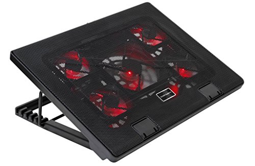BASE REFRIGERANTE MARS GAMING con LED ROJO y 5 ventiladores