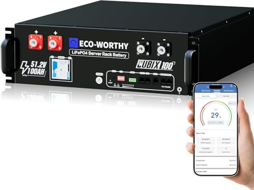 Batería LiFePO4 ECO-WORTHY 48V 100Ah — AUTONOMÍA confiable